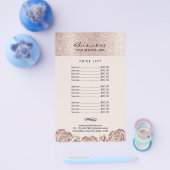 Blush Roos Gold Floral Beauty Salon Spa Price List Flyer (Enkel)
