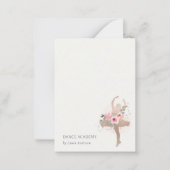 Blush Roos Gold Floral Dancer Academy Logo Notitiekaartje (Voorkant)