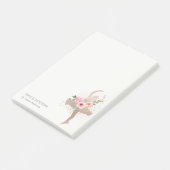 Blush Roos Gold Floral Dancer Academy Logo Post-it® Notes (Schuin)