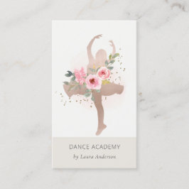 Blush Roos Gold Floral Dancer Academy Logo Visitekaartje