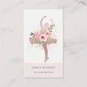 Blush Roos Gold Floral Dancer Academy Logo Visitekaartje (Voorkant)