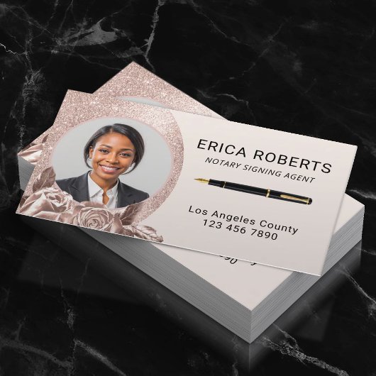 Blush Roos Gold Floral foto van Notional Signing A Visitekaartje