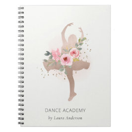 Blush Roos Gold Floral Girl Dancer Academy Notitieboek