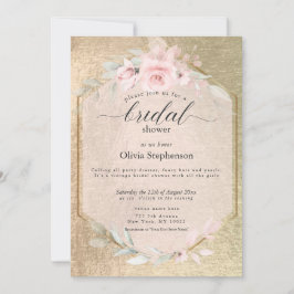Blush Roos Gold Floral Vrijgezellenfeest Kaart