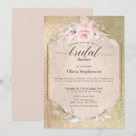 Blush Roos Gold Floral Vrijgezellenfeest Kaart
