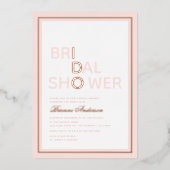 Blush & Roos Gold Foil geperst Ik doe Vrijgezellen Folie Uitnodiging (Voorkant)