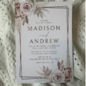 Blush & Roos Gold Folie Elegante bruiloft Folie Uitnodiging