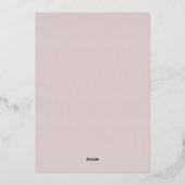 Blush & Roos Gold Folie Moderne bruiloft Folie Uitnodiging (Achterkant)