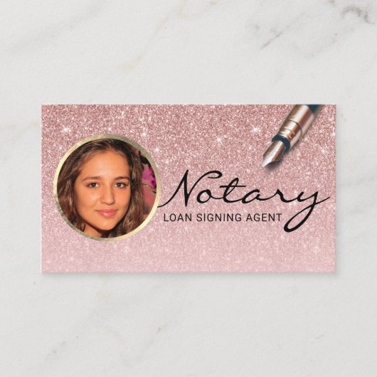 Blush Roos Gold Foto van de notaristekenaar Visitekaartje (Voorkant)