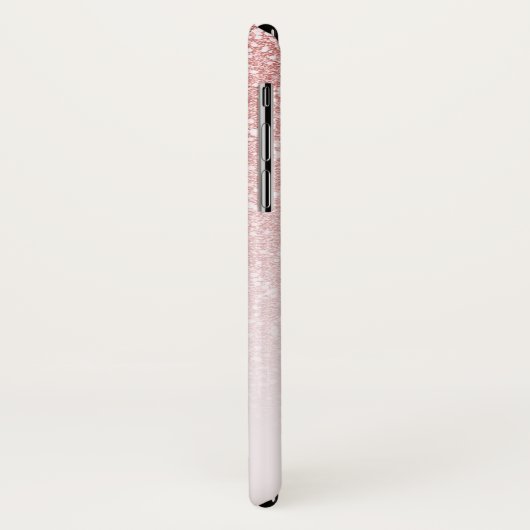 Blush Roos Gold Glitter Monogram Case-Mate iPhone Case (Achterkant/links)