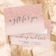 Blush roos gold glitter ombre gift certificate