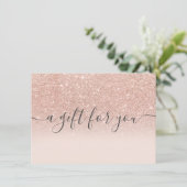 Blush roos gold glitter ombre gift certificate (Staand voorkant)