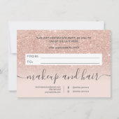 Blush roos gold glitter ombre gift certificate (Achterkant)