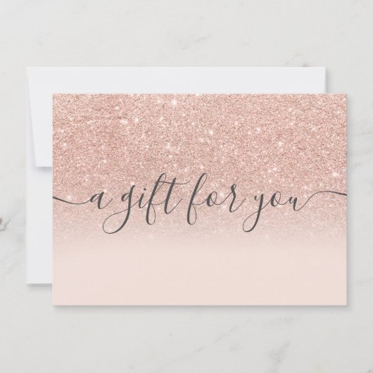 Blush roos gold glitter ombre gift certificate (Voorkant)