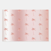 Blush Roos Gold Glitter Palmbomen Inpakpapier Vel (Voorkant)