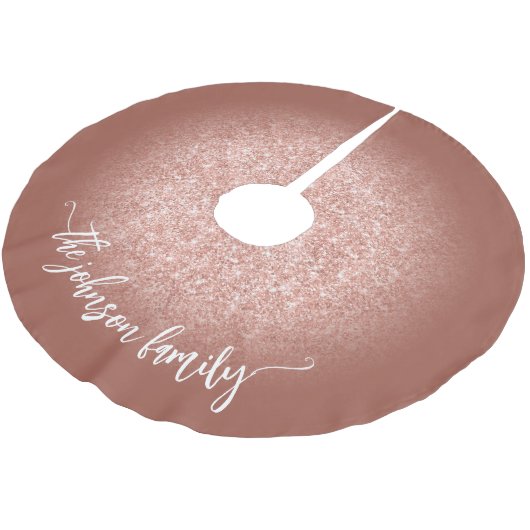 Blush Roos Gold Glitter Soft Terracotta Kerstboom Rok (Gekanteld)