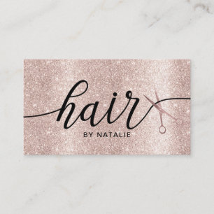 Blush Roos Gold Glitter Typografie Hair Stylist Visitekaartje