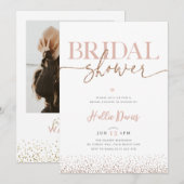 Blush Roos Gold Glitter  Vrijgezellenfeest Kaart (Voorkant / Achterkant)