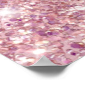 Blush Roos Gold Glittery Folie Verjaardag Welkom Poster (Hoek)