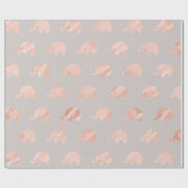 Blush Roos Gold Gray Princess Elephant Peach Cadeaupapier (Vlak)