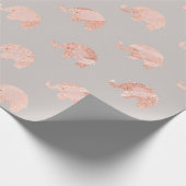 Blush Roos Gold Gray Princess Elephant Peach Cadeaupapier (Hoek)