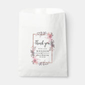 Blush & Roos Gold ingelijst Bloemen bruiloft dank  Bedankzakje (Voorkant)