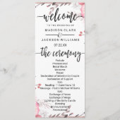 Blush & Roos Gold ingelijst Floral bruiloft progra Programmakaart (Voorkant)