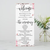 Blush & Roos Gold ingelijst Floral bruiloft progra Programmakaart (Staand voorkant)