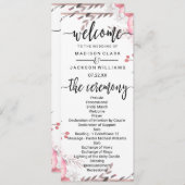 Blush & Roos Gold ingelijst Floral bruiloft progra Programmakaart (Voorkant / Achterkant)