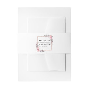 Blush & Roos Gold ingelijst Floral bruiloft uitnod Uitnodigingen Wikkel