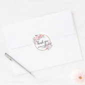 Blush & Roos Gold ingelijst Waterverf bruiloft gun Ronde Sticker (Envelop)