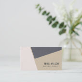 Blush Roos Gold Kraft Black Ceramic Geometric Visitekaartje (Staand voorkant)