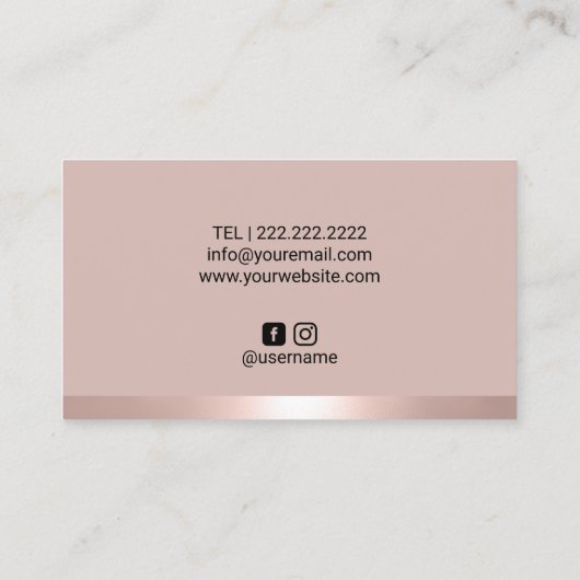 Blush Roos Gold Lips Makeup Artist Beauty Salon Visitekaartje (Achterkant)