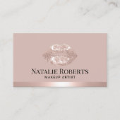 Blush Roos Gold Lips Makeup Artist Beauty Salon Visitekaartje (Voorkant)