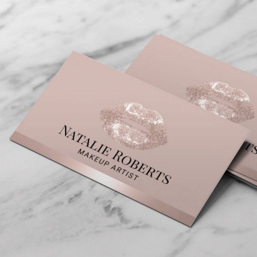 Blush Roos Gold Lips Makeup Artist Beauty Salon Visitekaartje