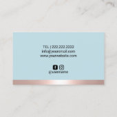 Blush Roos Gold Lips Mint Blue Beauty Salon Visitekaartje (Achterkant)