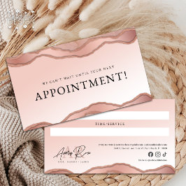 Blush Roos Gold Marble Agate Beauty Afspraak Visitekaartje