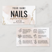 Blush Roos Gold Nails-nazorgkaart Visitekaartje (Voorkant / Achterkant)