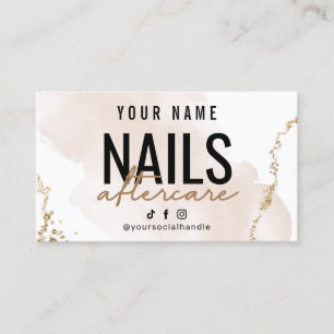 Blush Roos Gold Nails-nazorgkaart Visitekaartje