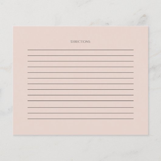 Blush Roos Gold Pampas Grass Recipe Kaart (Achterkant)