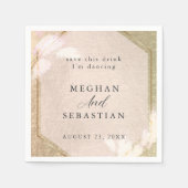 Blush Roos Gold Pampas Grass Servet (Voorkant)