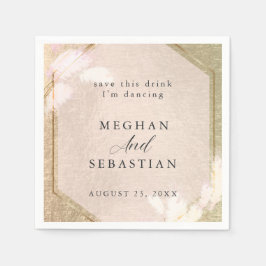 Blush Roos Gold Pampas Grass Servet