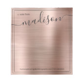 Blush Roos Gold persoonlijke naam op kantoor van Notitieblok (Voorkant)