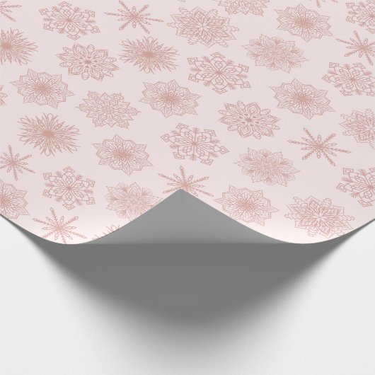 Blush Roos Gold Pink Winter Feestdagen Cadeaupapier (Hoek)