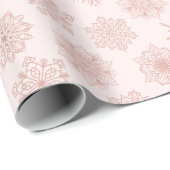 Blush Roos Gold Pink Winter Feestdagen Cadeaupapier (Rol Hoek)