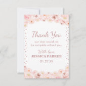 Blush Roos Gold Polka Dots verrassende feestdag Bedankkaart (Voorkant)