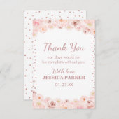 Blush Roos Gold Polka Dots verrassende feestdag Bedankkaart (Voorkant / Achterkant)