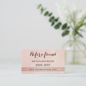 Blush Roos Gold Reference Visitekaartje Aanbevelingskaartje (Staand voorkant)