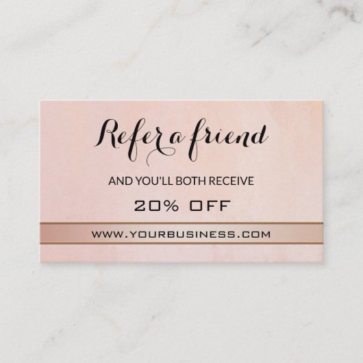 Blush Roos Gold Reference Visitekaartje Aanbevelingskaartje (Voorkant)