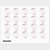 Blush & Roos Gold Script Afstuderen Retouradres Ronde Sticker (Vel)
